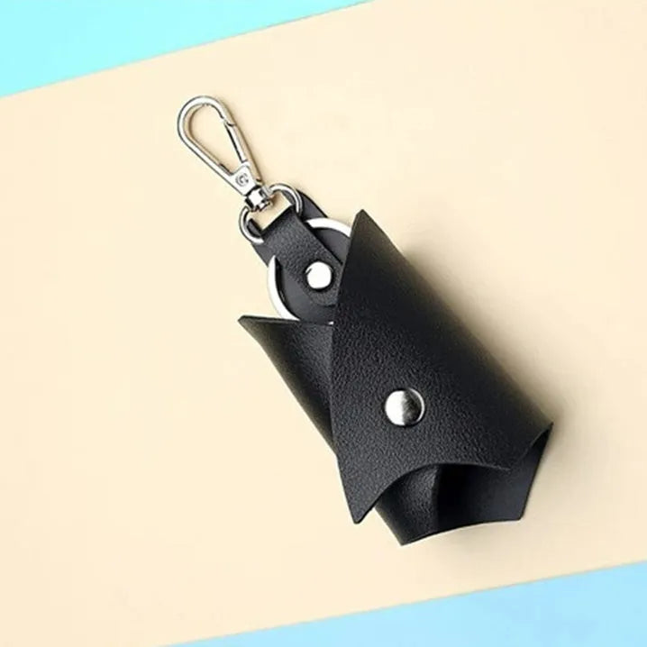 Leather car key case with bat stylings in multiple colours, 13x5cm