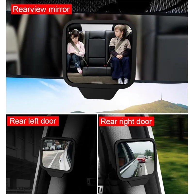 Car interior rear view mirror, plastic and glass, 7 x 6.5 x 1 cm, 50 g, for car van truck