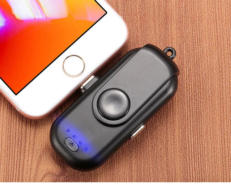 Portable magnetic charging power bank set with 5000mAh base and four 1000mAh finger chargers in black