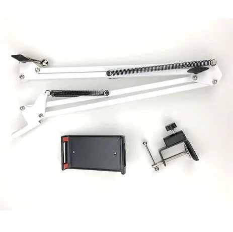 Black adjustable phone and tablet stand measuring 10cm for hands-free device viewing