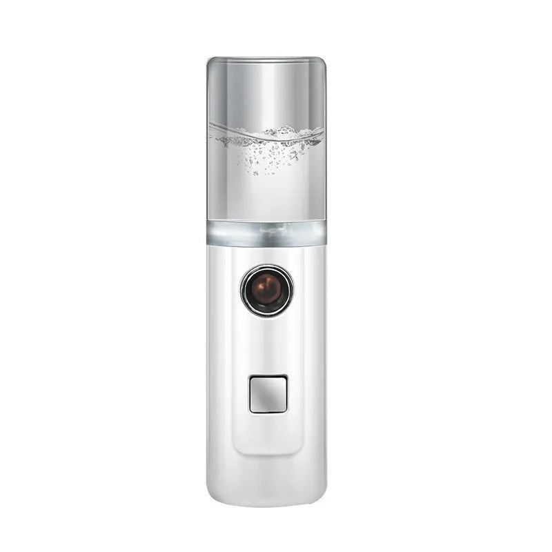 Pink nano portable facial humidifier with cold spray and USB charging, 28g lightweight design
