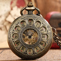 Antique blue hollow pumpkin ball flip mechanical pocket watch, 15mm stainless steel, open flip case