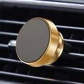 Aluminium magnetic car phone holder in three colours with vent clip and adhesive mounting options