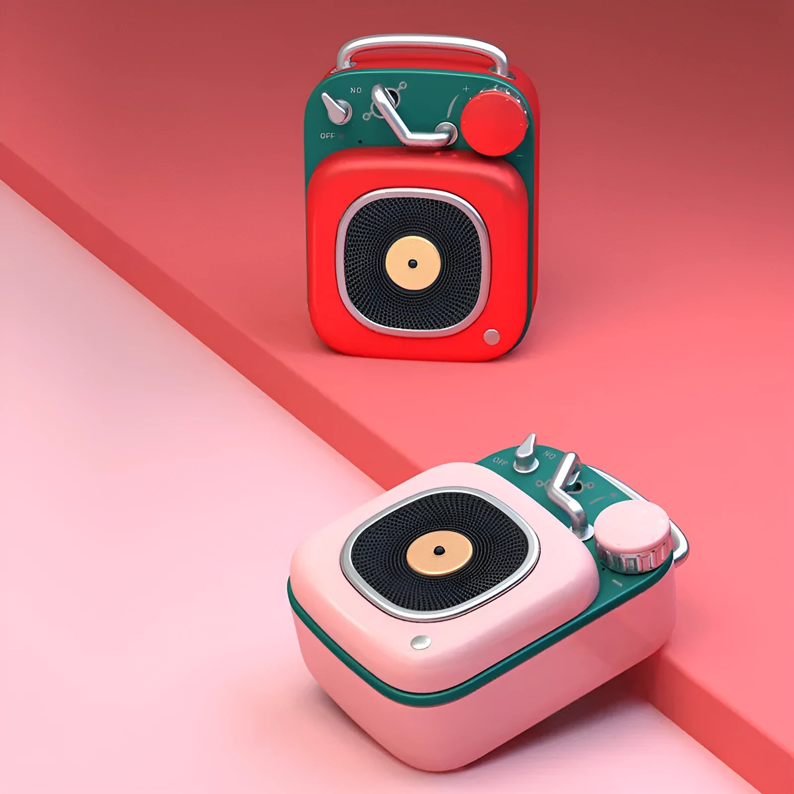 Portable mini speaker in blue with compact metal body, 4.8 x 6.2 x 2.8cm