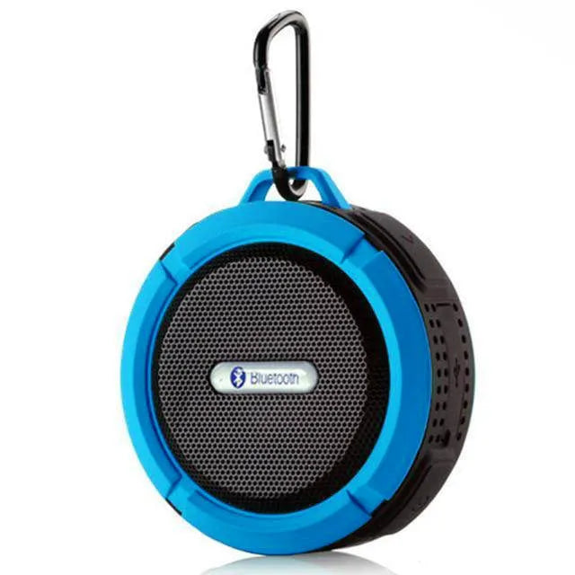 Waterproof speaker in black, 98x88x45mm, with 3W dual output and 500mAh battery