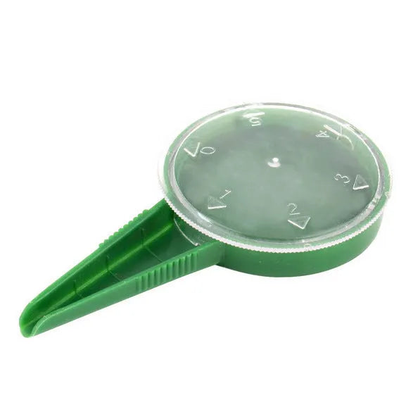 5-speed adjustable plastic seed sower, green and transparent, approx. 12cm x 6cm, 19g, for small seeds