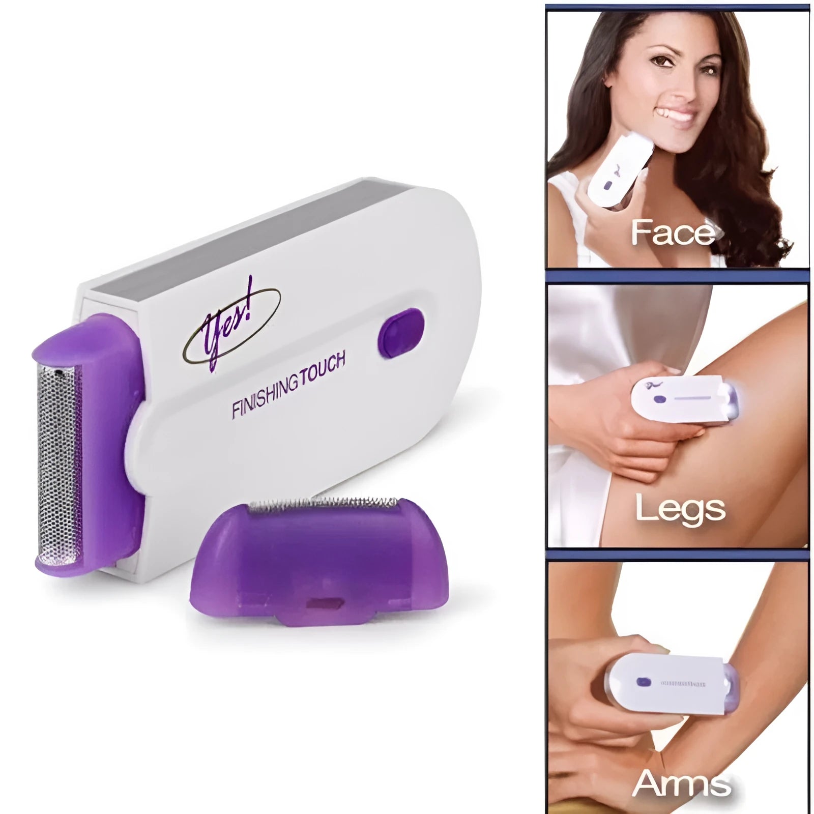 Electric hair removal instrument with Sensa-Light head and USB charger, black, for women