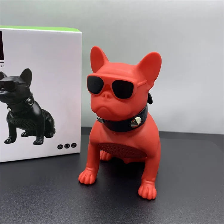 Mini bulldog Bluetooth speaker in black colour showing full body design with wireless connectivity