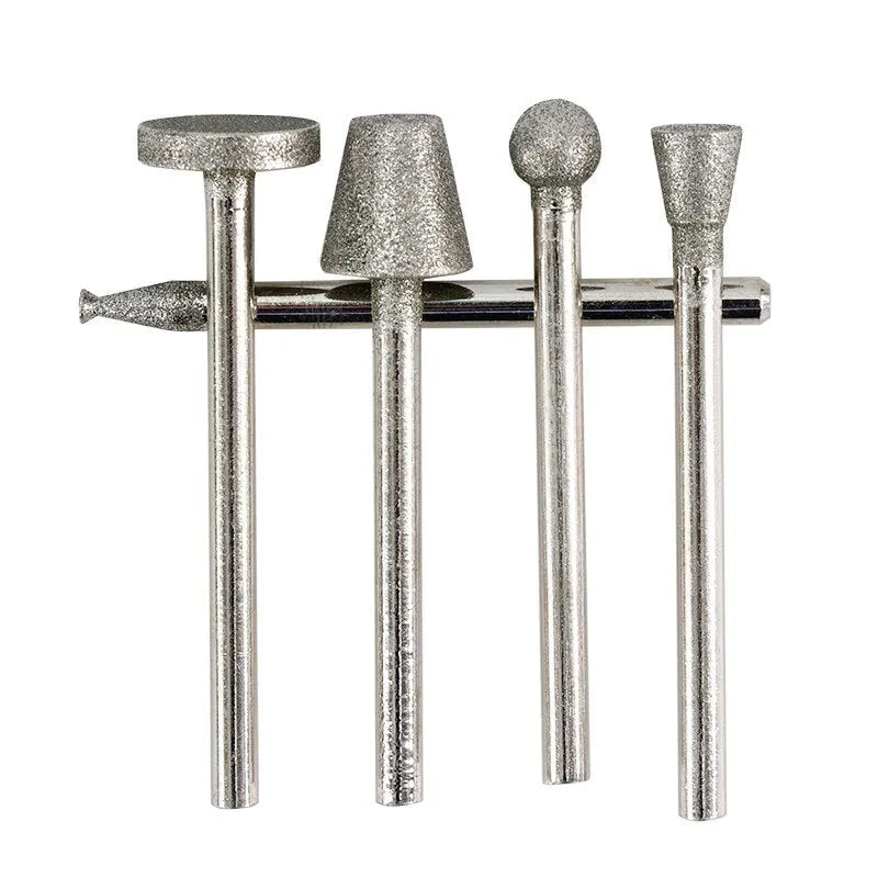Alloy diamond grinding head set with elliptical cone shape for glass jade stone carving