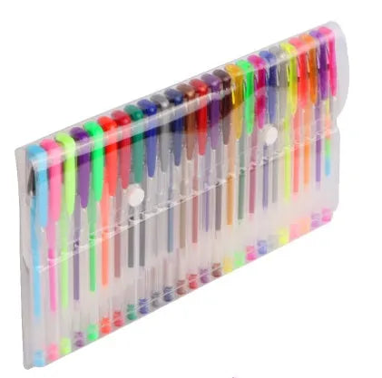 Colour gel pen set with 2.2mm inner diameter, fine tip, available in 25 or 50 piece packs