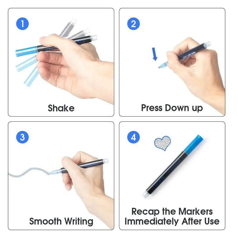 Double line signature highlighter pen set with 8 mixed colours, plastic shell, 13.2cm length, and PET box
