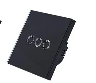 86 type touch switch with tempered glass panel in black, golden, and white colour options