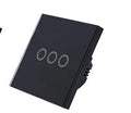 86 type touch switch with tempered glass panel in black, golden, and white colour options