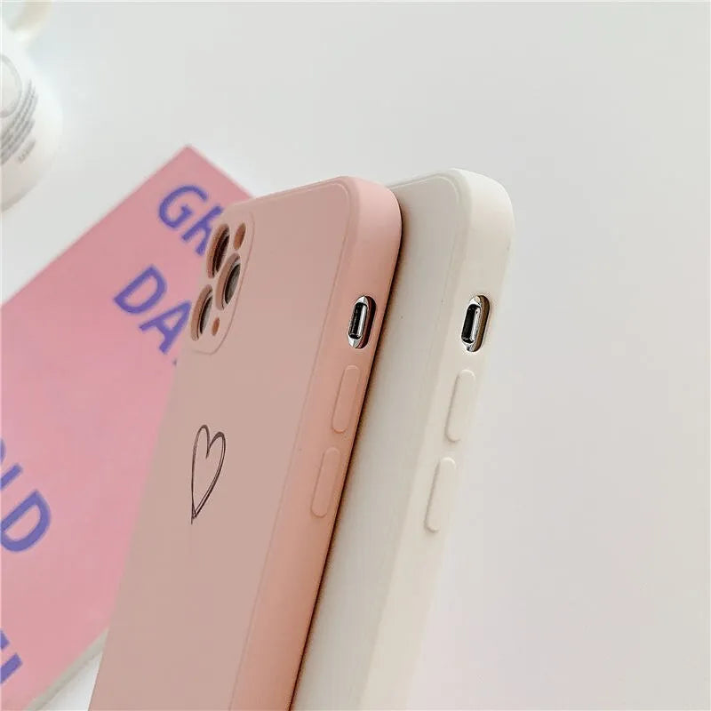 Silicone iPhone case in various solid colours showing precise port and button cutouts