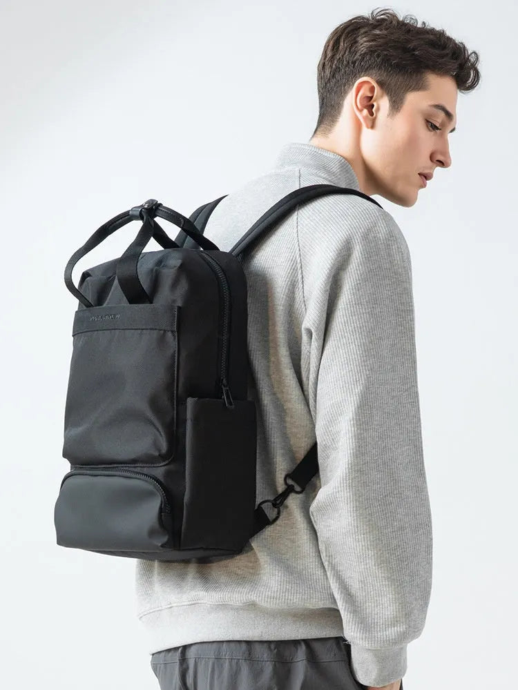 Oxford cloth computer backpack in elegant black with 20-35 litre storage capacity and polyester lining