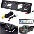 Black ABS car license plate frame lamp HR-217A, 57 mm x 14 mm x 4.5 mm, for practical hanging decoration.