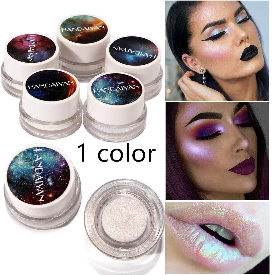 5 colour Aurora Chameleon highlighter palette with cream 3D shimmer in compact portable size