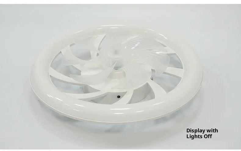 Minimalist ceiling fan lamp with plastic blades and remote control, 48cm diameter, modern style