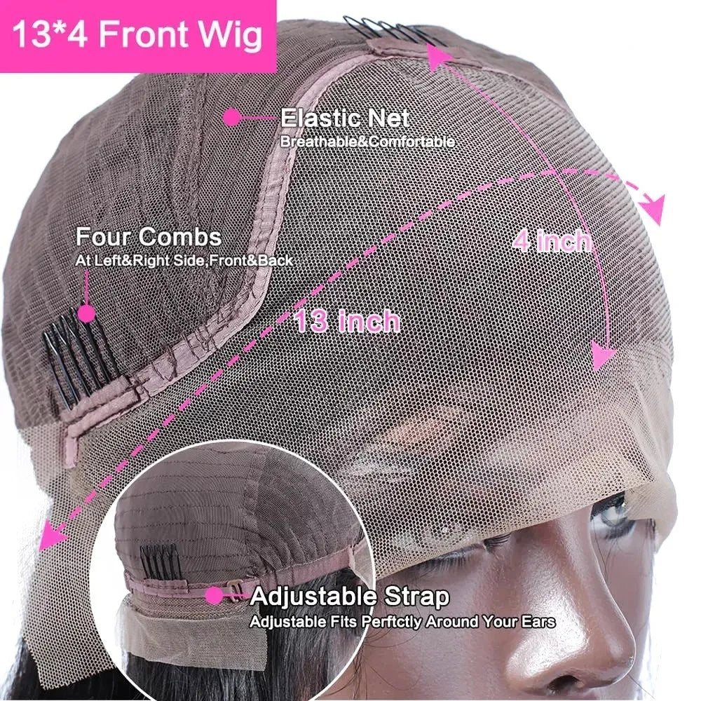 Curly human hair wig with lace front showing hand-woven construction and natural curl pattern