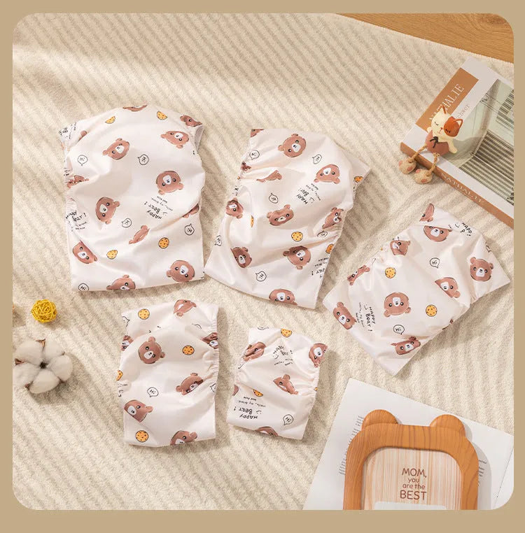 Reusable male dog diaper belly band wrap with cartoon bone paw print design and elastic waistband