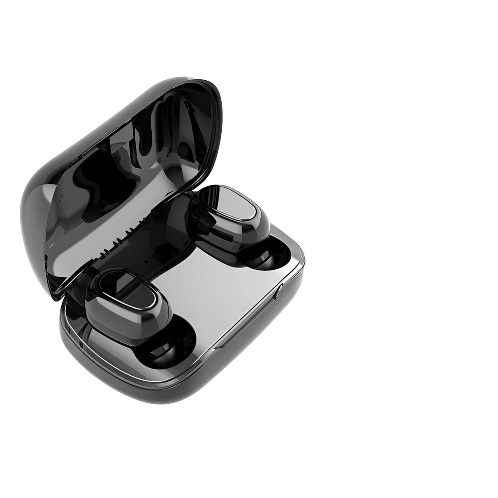 TWS Bluetooth headset with charging case in black, 10-metre range, 350mAh battery