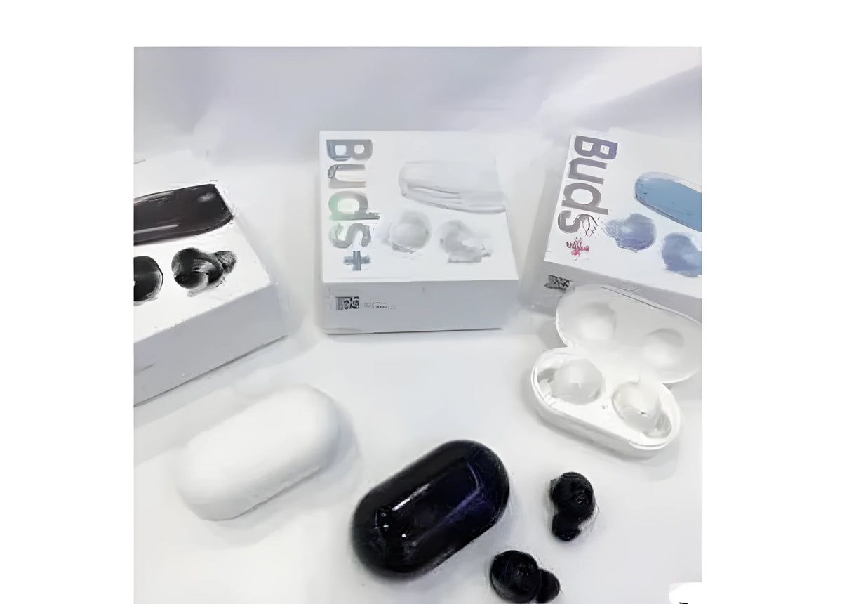 Wireless earphone dual ear in-ear stereo Bluetooth 5.0 headphones in black with power display