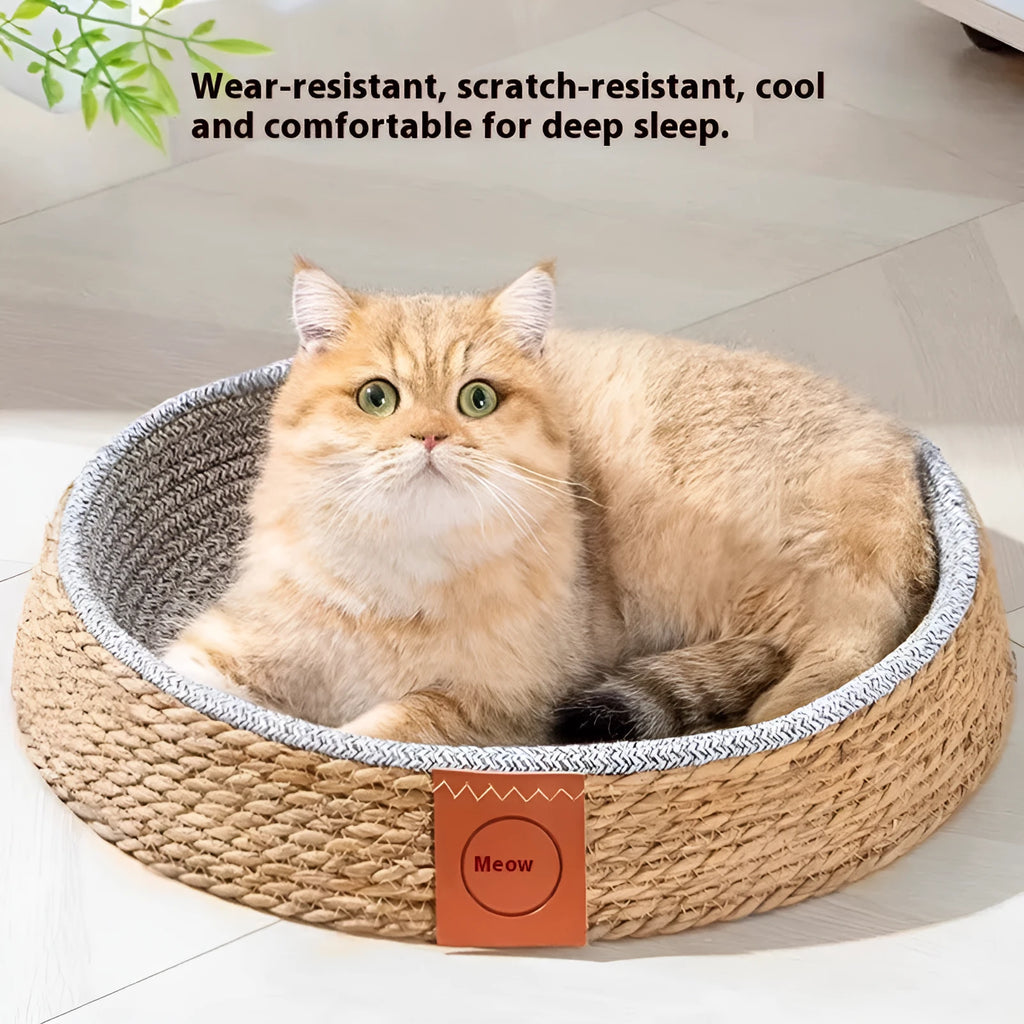 Rattan cat nest pet bed in four size options S M L XL