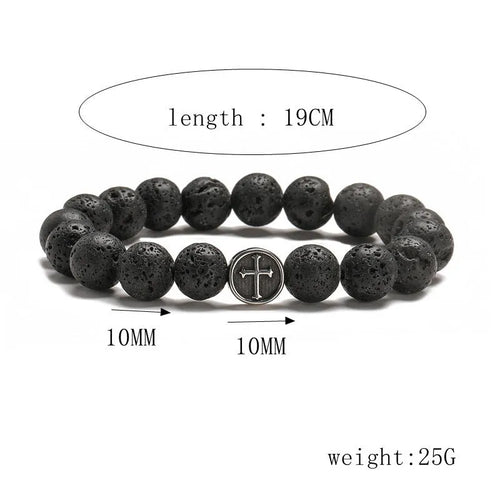 Geometric agate bracelet with volcanic colour stones and stainless steel finish