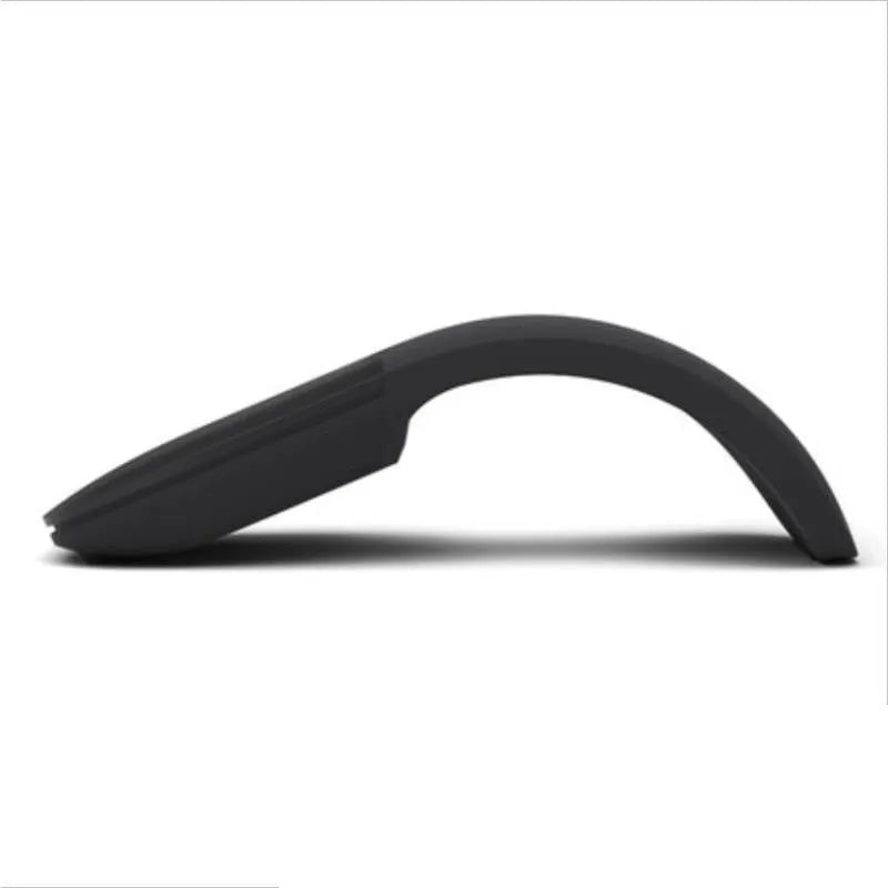 Folded Bluetooth wireless mouse showing compact 131.2mm length with touch-sensitive surface