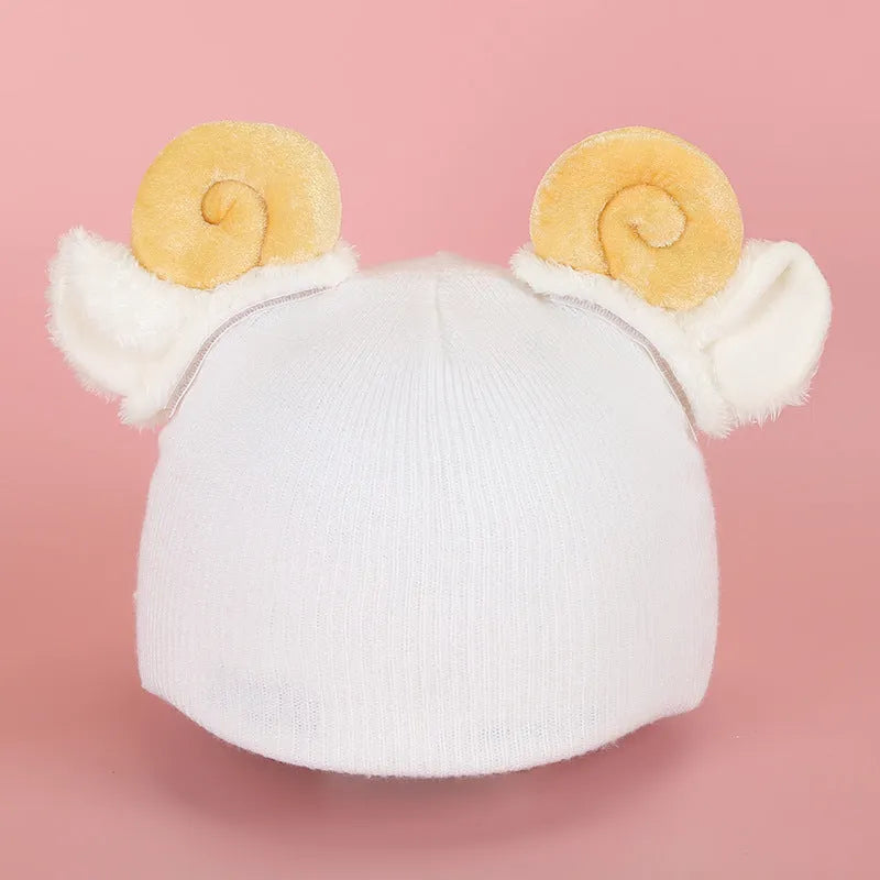 A soft plush cartoon character helmet cover for ears, shown in M size.