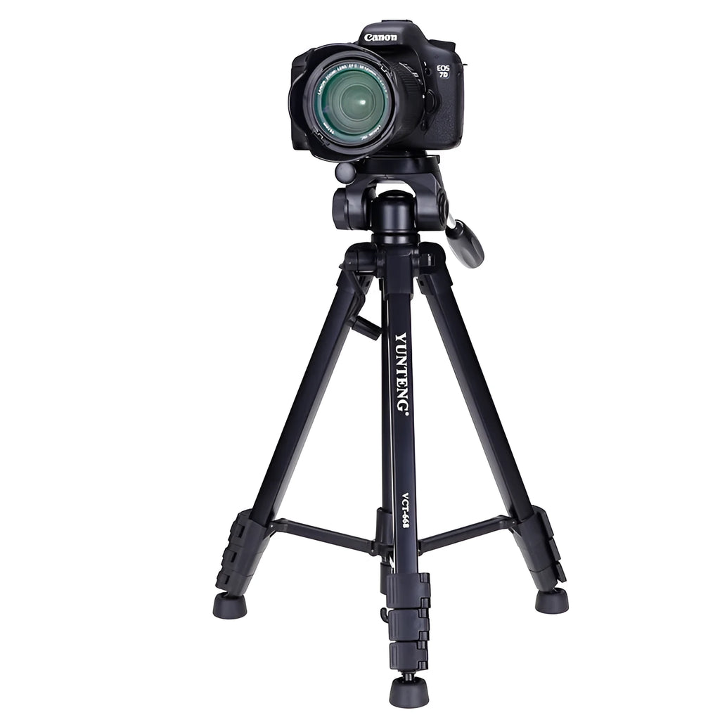 Yunteng 668 black magnesium alloy tripod extended to 150cm with 3D damping pan tilt head