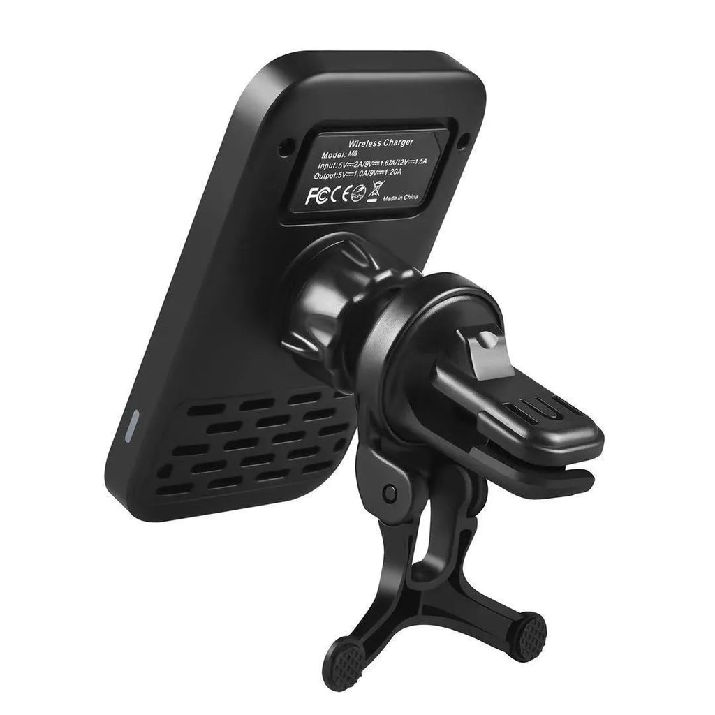 Black M6 car bracket magnetic wireless charger for mobile phones with adjustable ball joint