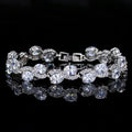 Copper plated gold zircon bracelet with geometry shape and simple styling in five colour options