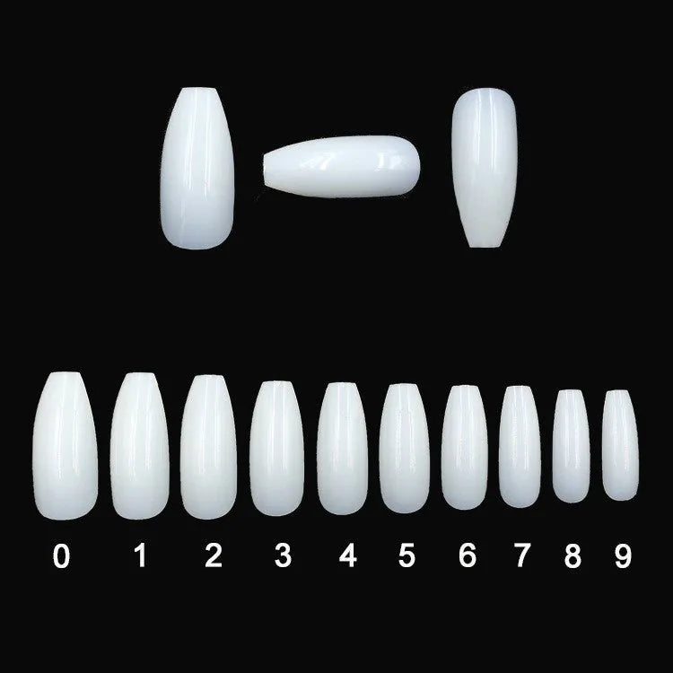 Clear natural false nails ABS material 500-piece set with 10 different sizes