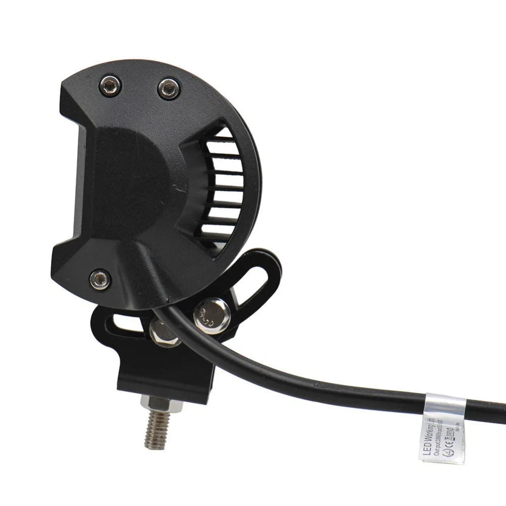 Black 18W LED off road searchlight with polycarbonate cover and three 6W LEDs
