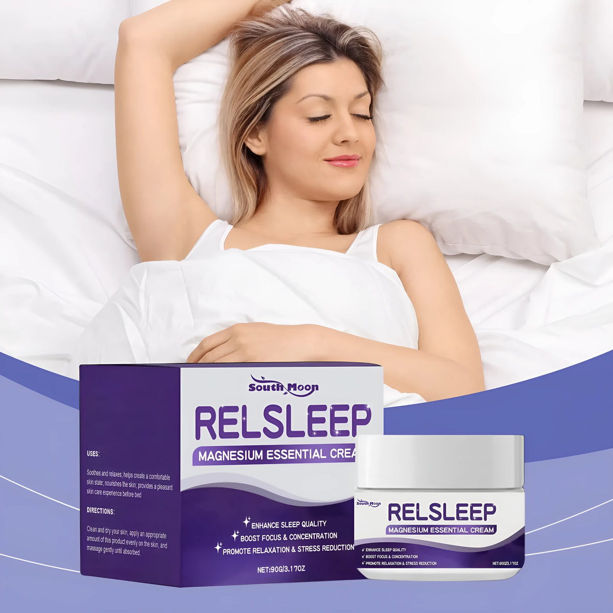 Sleep Magnesium Essence Cream Gentle And Soothing with honey 90g jar for face and body