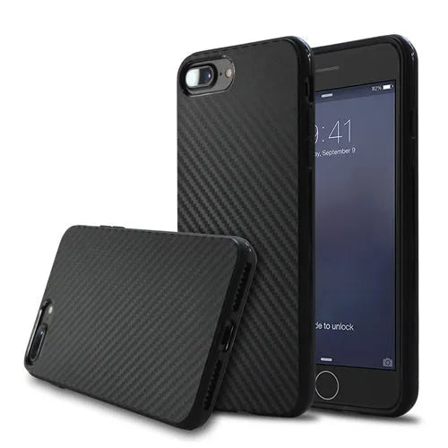 Black carbon fibre pattern TPU back cover phone case for iPhone XR XS Max 11 12 7 8 X
