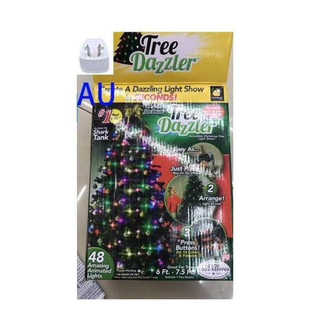 64 LED Christmas tree lights on 1.8 metre string with button control for dimming and colour change