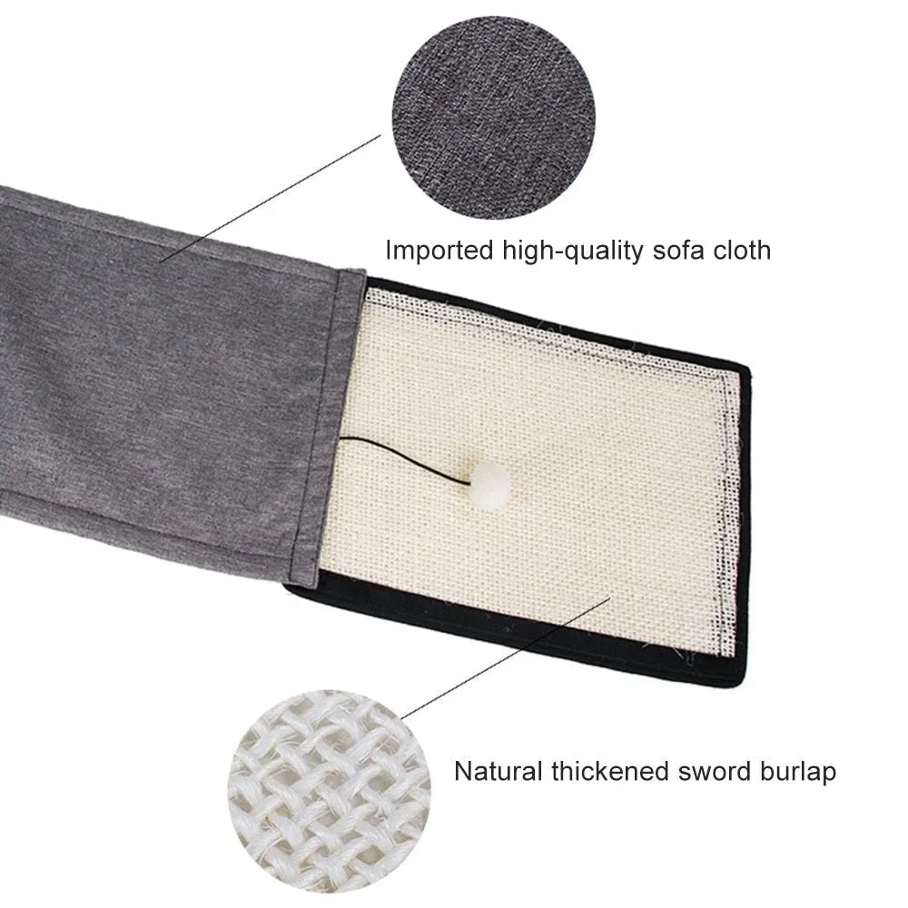 Cat Scratch Board Sisal Pad Table Sofa Protection Mat Furniture Protector with Sword Sisal and Corn Fibre for Nail Trimming and Scratching Instinct Beige 40x29cm Regular or Nailed or Handrail Style