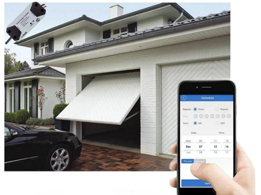 WiFi garage door controller with app control, voice command, and timer function, model AU/EU/US/UK.