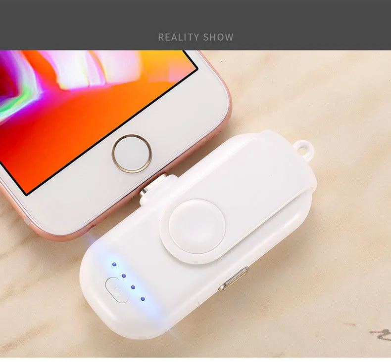 Portable magnetic charging power bank set with 5000mAh base and four 1000mAh finger chargers in black