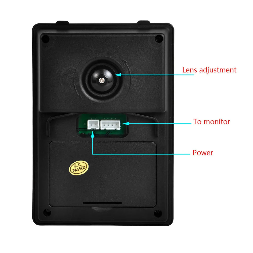 7-inch HD video door phone intercom system with indoor monitor and outdoor waterproof camera.