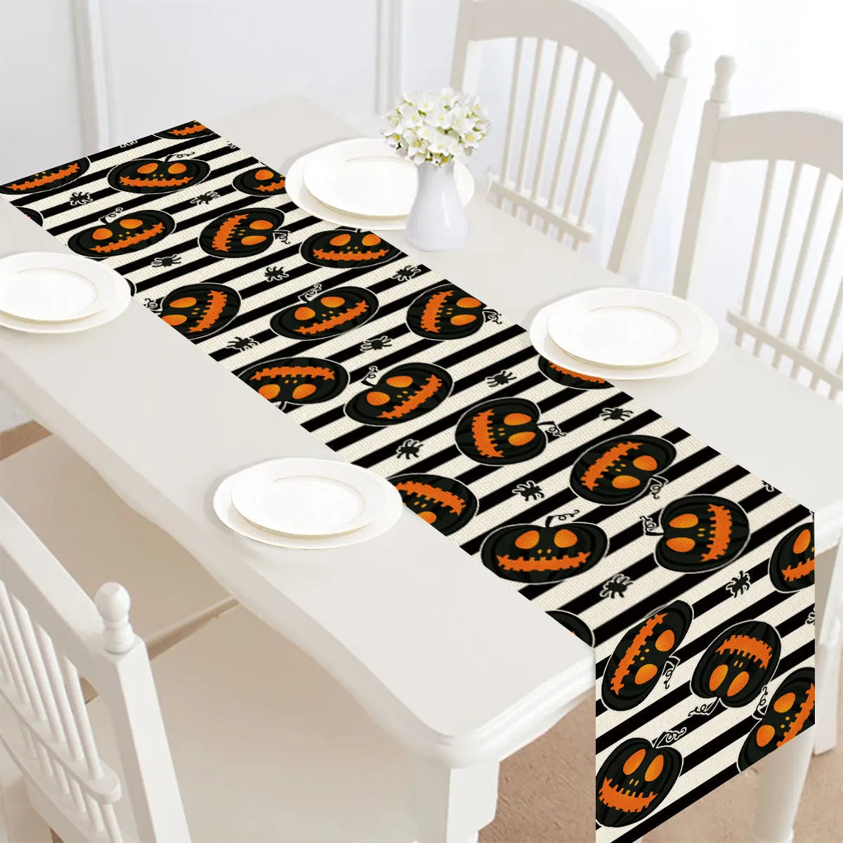 Halloween table runner single-sided bunting polyester linen-look fabric 30x182cm digital print