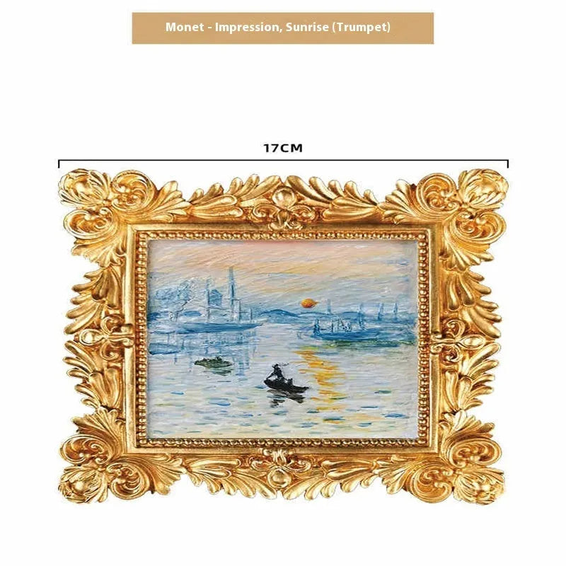 DIY oil painting kit showing epoxy pottery base, propylene pigments and brushes for creating famous art reproductions