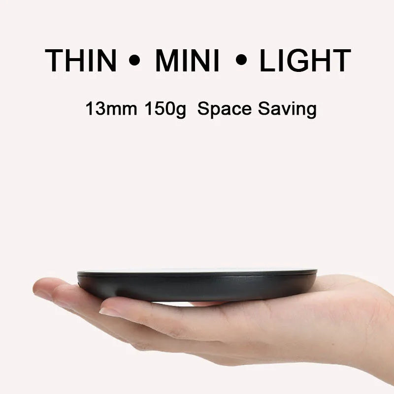 Black coffee mug warmer with 12cm diameter and temperature control switch