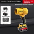 21V lithium turbo dusting machine with battery, charger, and sections in plastic box