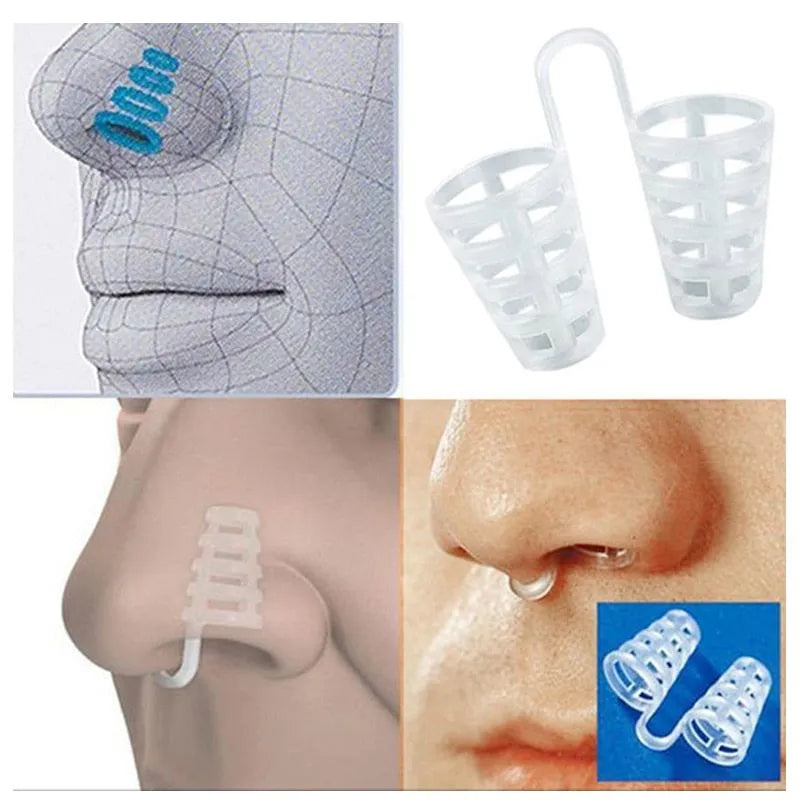 Milky white food-grade silicone anti-snoring nose clip in S, M or L size for nasal use