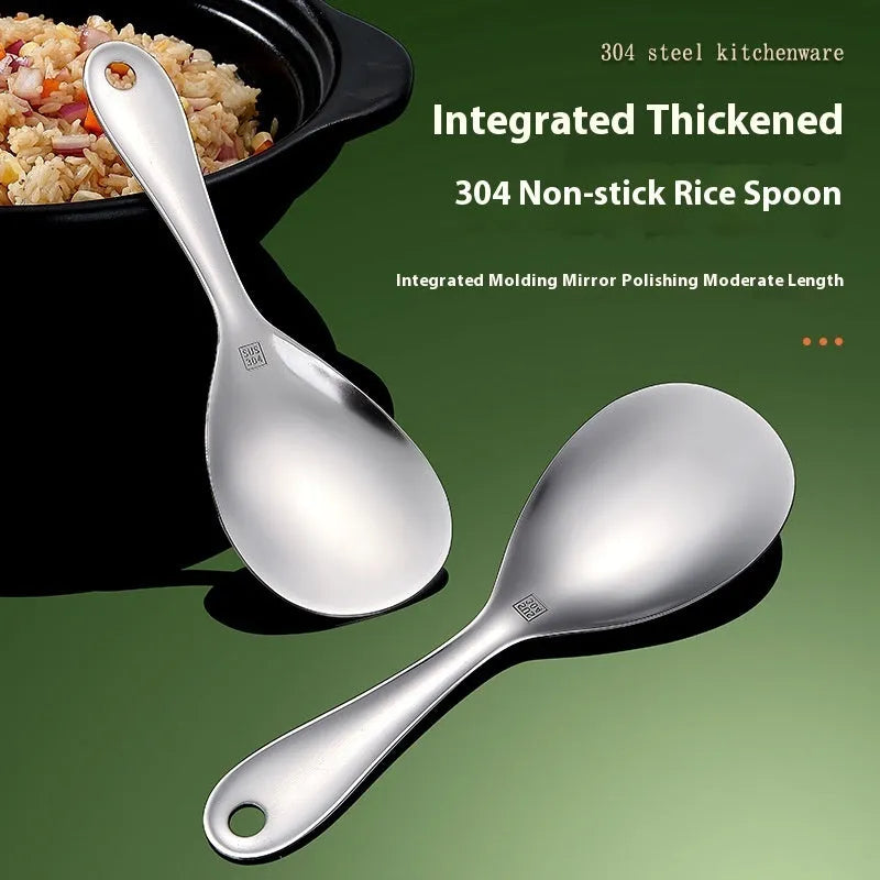 A solid colour 304 stainless steel meal spoon for adults, shown against a plain background.