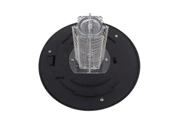 Black solar mosquito lamp with UV purple light and white light LEDs for garden insect control