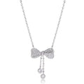 S925 sterling silver necklace with a bow pendant on an adjustable 40-45cm silver chain